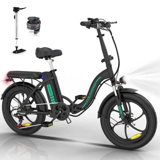 20X3.0 Fat Tire Electric Bike, 11.2Ah/36V/500W E-Bike, 7-SHIMANO 19.9MPH Bicycle for Teenager and Adults-Bk6M