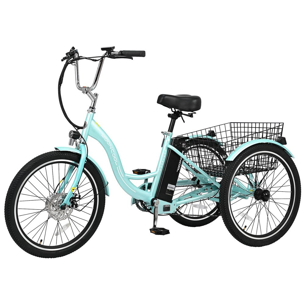 Electric Tricycle ,3 Wheel Motorized Bicycle,With 350W Motor 36V 10.4AH Lithium Battery UL Certified,24" Adults Electric Trike, Three Wheel Ebike E Bicycle with Basket