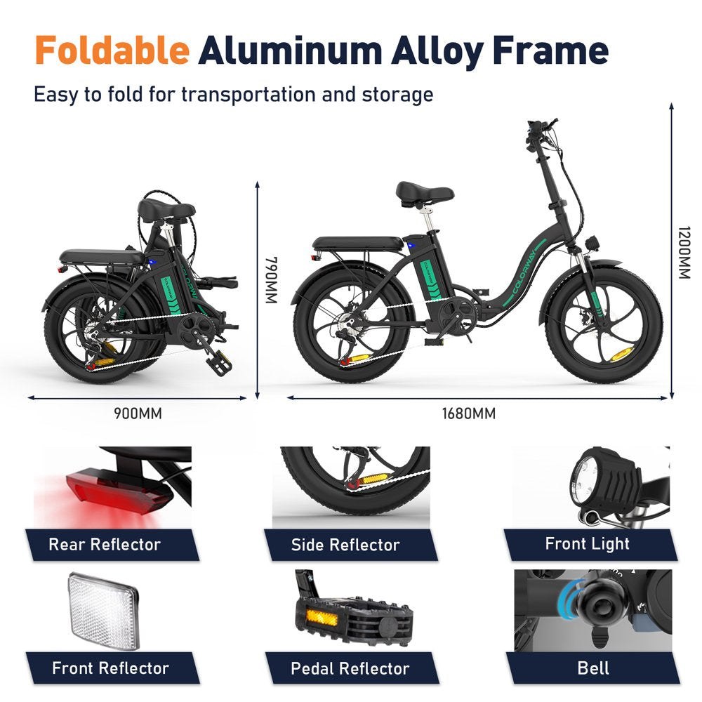 20X3.0 Fat Tire Electric Bike, 11.2Ah/36V/500W E-Bike, 7-SHIMANO 19.9MPH Bicycle for Teenager and Adults-Bk6M