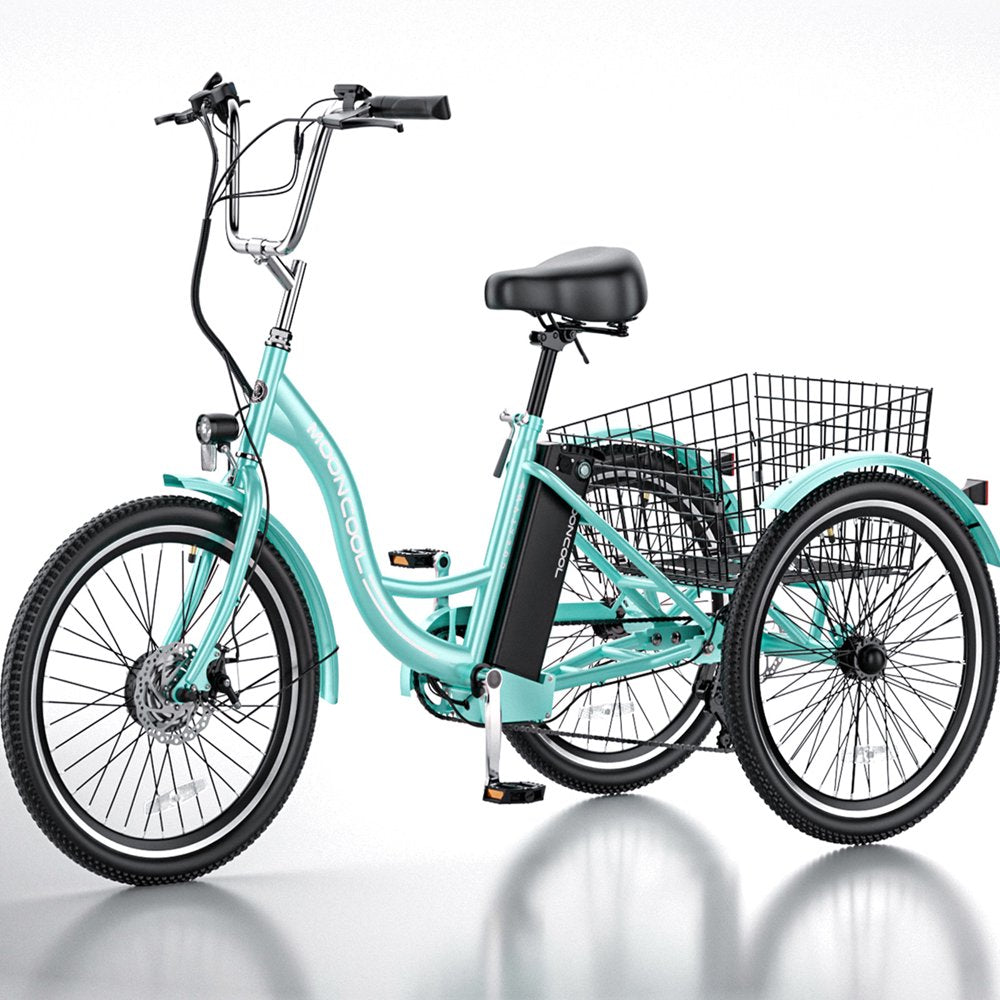 Electric Tricycle ,3 Wheel Motorized Bicycle,With 350W Motor 36V 10.4AH Lithium Battery UL Certified,24" Adults Electric Trike, Three Wheel Ebike E Bicycle with Basket